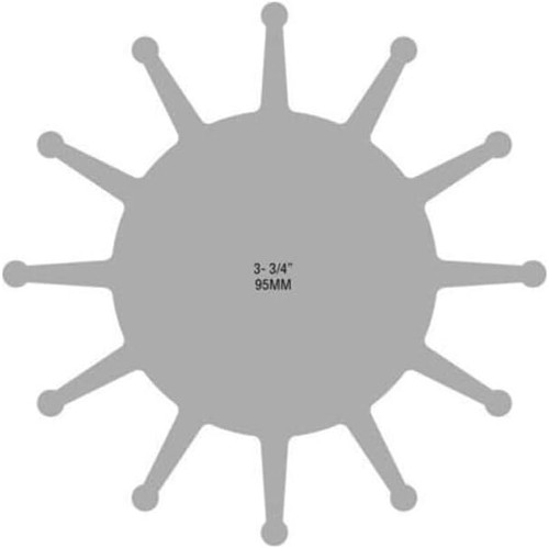 Jabsco Flexible Impeller, 3-3/4 x 3-1/2 x 1 in, Spline Drive, 12 Blades, Neoprene, Brass Insert - Apollo Lighting
