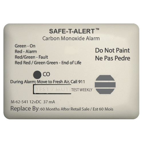 Safe-T-Alert 62 Series Carbon Monoxide Alarm w/Relay - 12V - 62-541-Marine-RLY-NC - Surface Mount - White 62-541-MARINE-RLY-NC