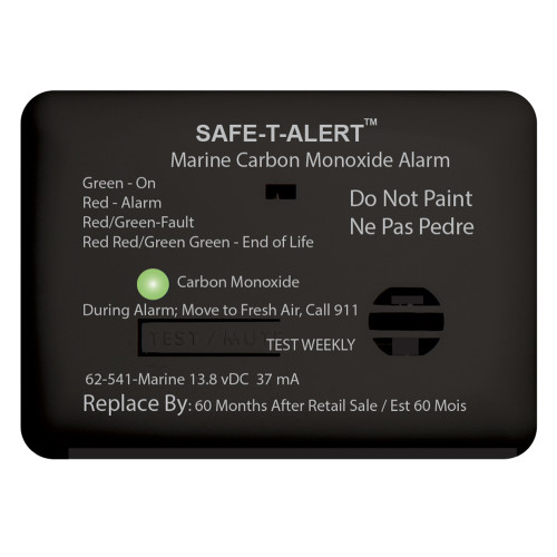 Safe-T-Alert 62 Series Carbon Monoxide Alarm w/Relay - 12V - 62-541-R-Marine - Surface Mount - Black 62-541-R-MARINE-BL
