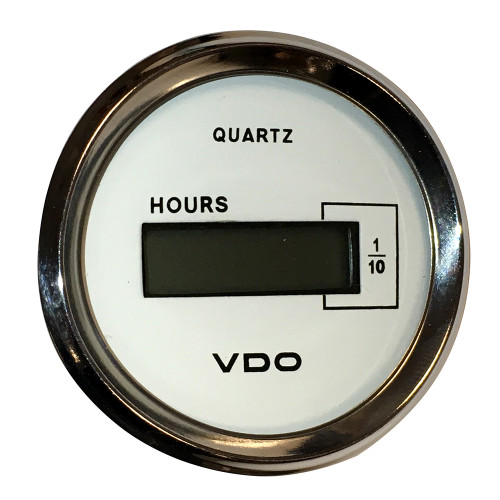 VDO Cockpit Marine 52mm (2-1/16") LCD Hourmeter - White Dial/Chrome Bezel 331-548