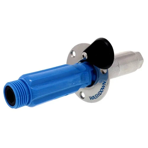 Jabsco Quick-Release Deck Washdown Fitting, Stainless Steel, Flush Mount, 1/2 in NPT Female Inlet, 3/4 in GHT Male Adapter