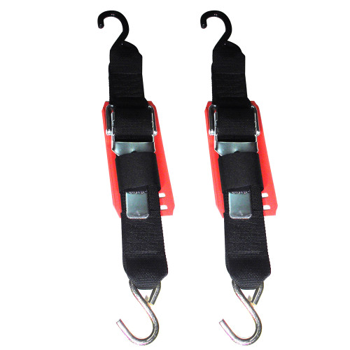 Rod Saver Paddle Buckle Trailer Tie-Down w/Vinyl Pad - 2" x 4' - Pair 2PB4VP