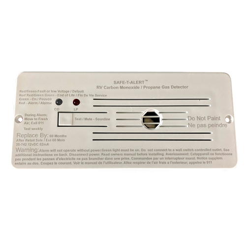 Safe-T-Alert Combo Carbon Monoxide Propane Alarms Flush Mount - White 35-742-WHT