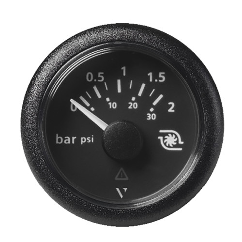 Veratron 52MM (2-1/16") ViewLine Boost Pressure Gauge 2 Bar/30 PSI - Black Dial & Round Bezel A2C59514149