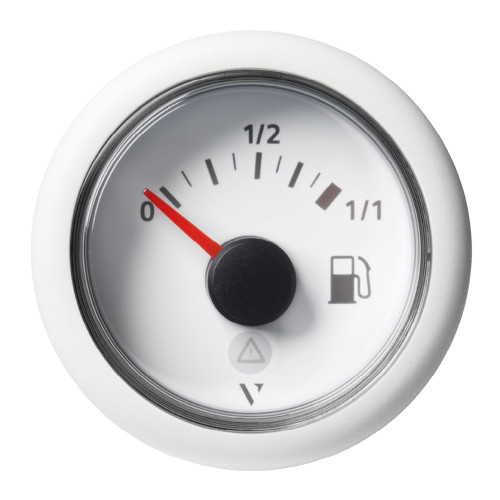 Veratron 52mm (2-1/16") ViewLine Fuel Tank Level Gauge - 0 to 1/1 - White Dial & Round Bezel A2C59514182