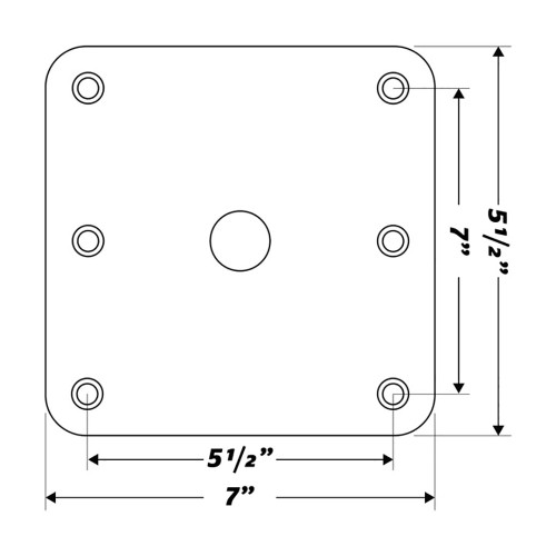 Wise - KingPin 7" x 7" Base Plate Only 8WD2000-2