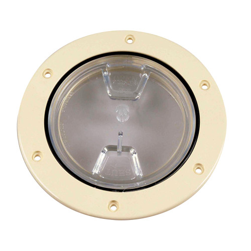 Beckson 4" Clear Center Screw-Out Deck Plate - Beige DP40-N-C