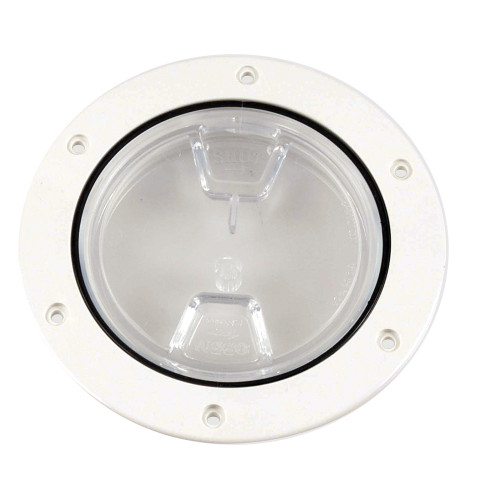 Beckson 4" Clear Center Screw-Out Deck Plate - White DP40-W-C - Apollo Lighting