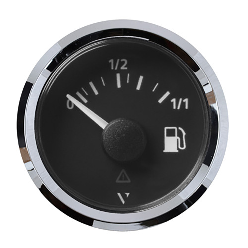 Veratron 52MM (2-1/16") ViewLine Fuel Level Gauge 0-1/1 - 3-180 OHM - Black Dial & Chrome Triangular Bezel A2C59514083