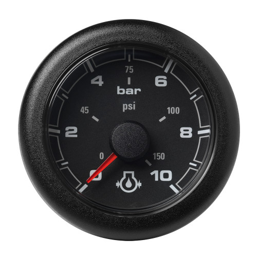 Veratron 52MM (2-1/16") OceanLink Engine Oil Pressure Gauge -10 Bar/150 PSI - Black Dial & Bezel A2C1066000001