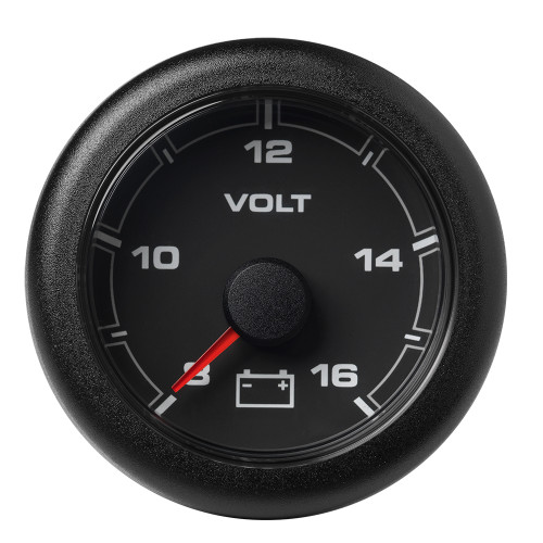 Veratron 52MM (2-1/16") OceanLink Battery Voltage Gauge - 8 to 16 V - Black Dial & Bezel A2C1066100001