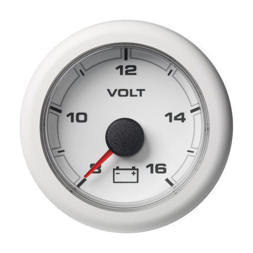 Veratron 52MM (2-1/16") OceanLink Battery Voltage Gauge - 8 to 16V - White Dial & Bezel A2C1066110001