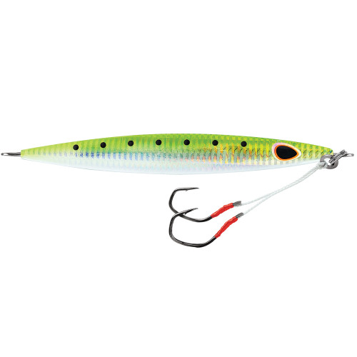 Williamson Kensaki 280 Jig - 7.25" - 9-7/8oz - UV Green Sardine Zebra KSJ280UVGSZ - Apollo Lighting