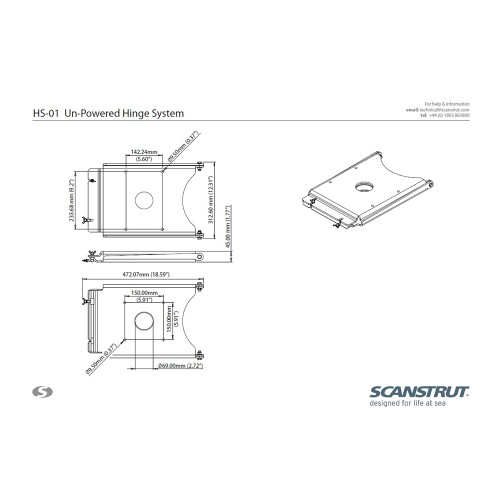 Scanstrut Un-Powered Hinge System f/PowerTower® HS-01 - Apollo Lighting