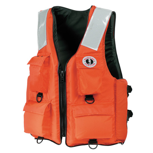 Mustang 4-Pocket Flotation Vest - Orange - Small MV3128T2-2-S-216