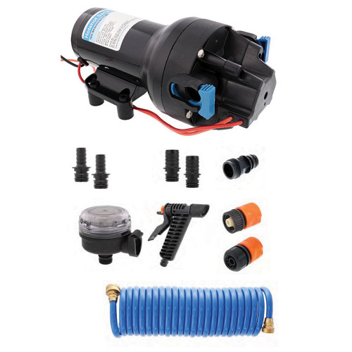 Jabsco HotShot HD5 Heavy Duty Washdown Pump Kit w/ 25' HoseCoil - 12V - 5GPM - 70PSI P501J-119N-4A - Apollo Lighting
