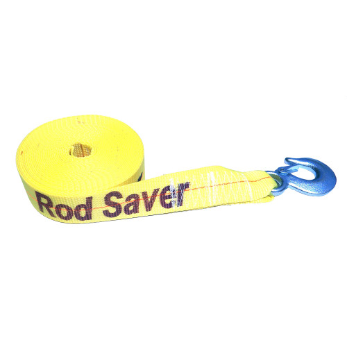 Rod Saver Heavy-Duty Winch Strap Replacement - Yellow - 2" x 30' WSY30 - Apollo Lighting