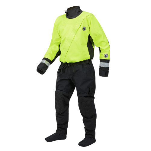 Mustang MSD576 Water Rescue Dry Suit - Fluorescent Yellow Green-Black - Large MSD57602-251-L-101