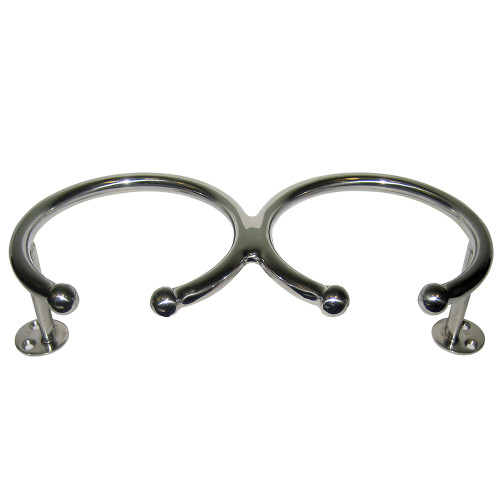 Whitecap Top Mount Ring SS Cup Holder - 2-Drink - Base Mount S-3517