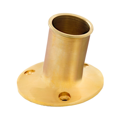 Whitecap Top-Mounted Flag Pole Socket Polished Brass - 1" ID S-5002B - Apollo Lighting