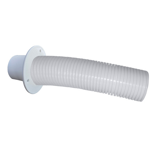 Trident Marine 4' White Stern Flex Hose w/Transom Flange TFK-4W