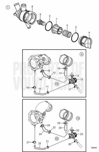 Volvo Penta Thermostat (V2) - Volvo Penta (23517239)