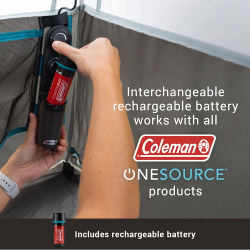 Coleman OneSource Rechargeable 4-Person Camping Dome Tent w/Airflow System & LED Lighting 2000035457