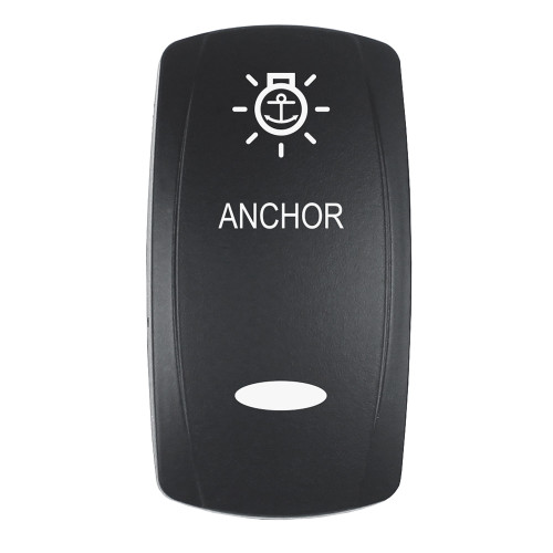 Pacer Actuator - 'ANCHOR' f/V Series Contura Switches - Black - Laser Etched (Top/Bottom Light) EV2LE-ANC - Apollo Lighting