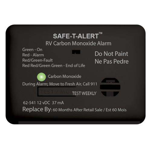 Safe-T-Alert 62 Series Carbon Monoxide Alarm - 12V - RV Surface Mount - Black 62-541-BL