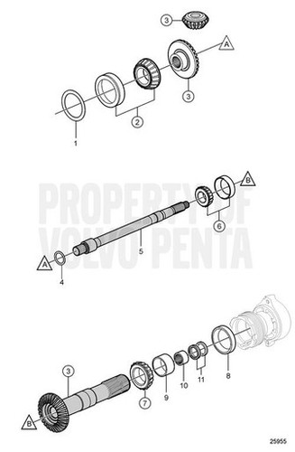Volvo Penta Fh7 Front Steel Three Blade Left Hand Rotation Duoprop Helical (3885857)
