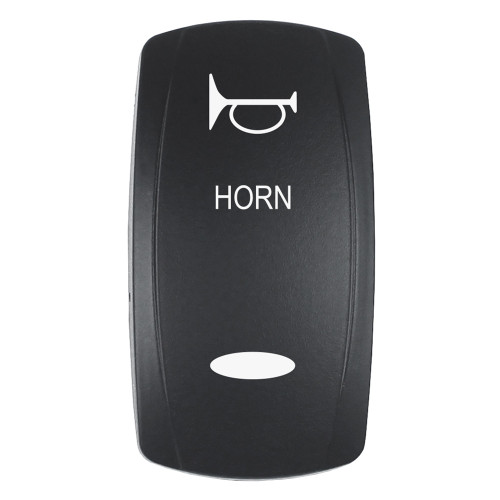 Pacer Actuator - 'HORN' f/V Series Contura Switches - Black - Laser Etched (Top/Bottom Light) EV2LE-HRN