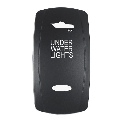 Pacer Actuator - 'UNDER WATER LIGHTS' f/V Series Contura Switches - Black - Laser Etched (Top/Bottom Light) EV2LE-UW