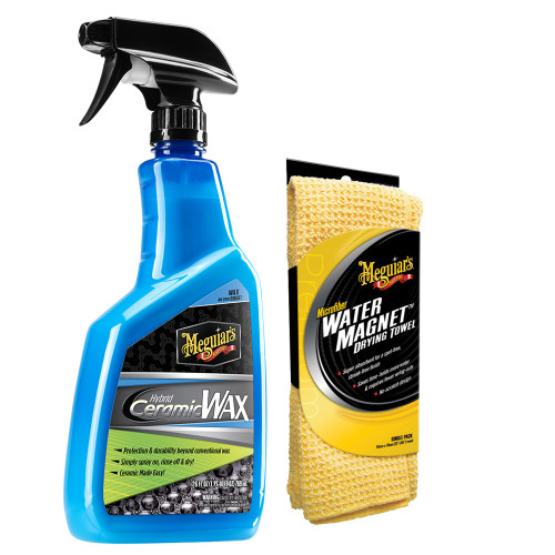 Meguiar's Hybrid Ceramic Wax w/Water Magnet Microfiber Drying Towel - 22" x 30" G190526-X2000KIT