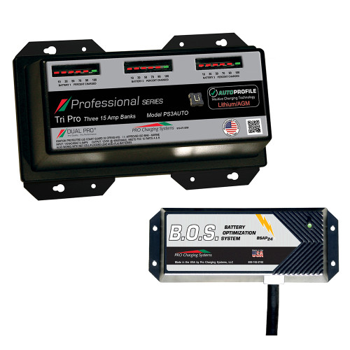 Dual Pro PS3 Auto 3 Bank Battery Charger w/ 2 Bank B.O.S. PS3AUTO/BOS12V2