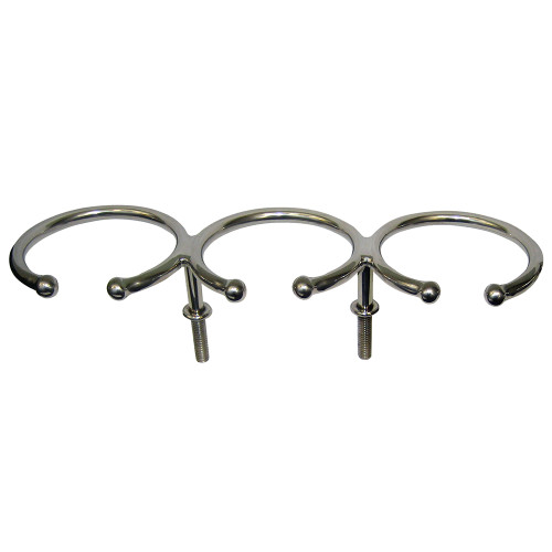 Whitecap Top Mount Ring SS Cup Holder - 3-Drink - Stud Mount S-3514