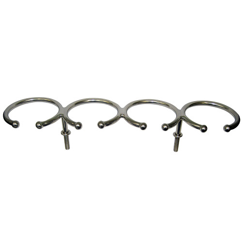 Whitecap Top Mount Ring SS Cup Holder - 4-Drink - Stud Mount S-3515