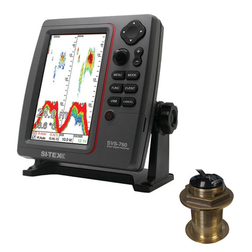 SI-TEX SVS-760 Dual Frequency Sounder 600W Kit w/Bronze 12 Degree Transducer SVS-760B60-12