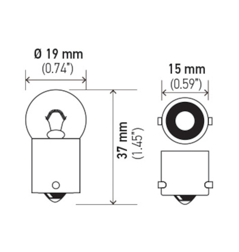 Hella Marine 5637 Replacement Light Bulb, 24V 10W, BA15s Base