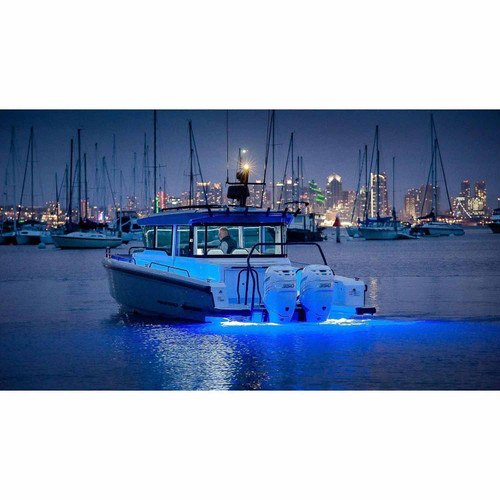 Lumishore SUPRA THX804 Thru-Hull Underwater LED Light, Dual Color Blue/White Light, 10.5-31V, IP68, 13,500 Fixture Lumens, 110° Beam, External Driver