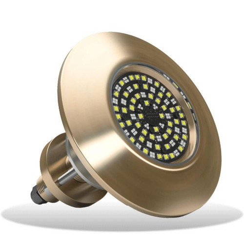Lumishore SUPRA THX1604 Thru-Hull Underwater LED Light, 20-31V, Dual Color Blue/White Light, 20,000 Fixture Lumens, IP68, Marine Bronze Body - Apollo Lighting