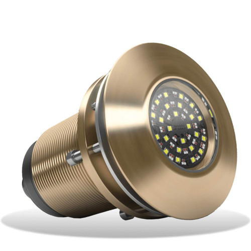 Lumishore EOS TIX804 Interchangeable Thru-Hull LED Light, RGBW, 10.5-31V DC, 12,000 lm White Output, 110° Beam, Marine Bronze Body