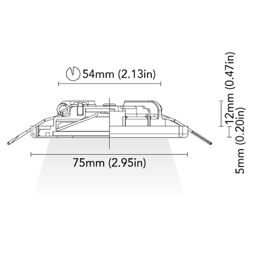BCM - Orlando 75 Downlight - 2W, 8-32V, IP66, Opal Screen, Wide Beam