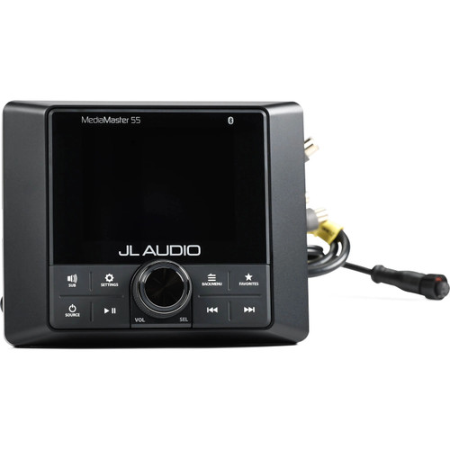 JL Audio MediaMaster 55 Marine Source Unit, NMEA 2000 Certified, 10-16V, IP67, 3-Zone Audio, Bluetooth, 2.8 in Color LCD