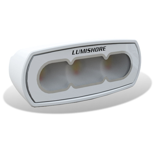 Lumishore LUX 4 in LED Flood Light, CRGBW Color Change, 2700K-6500K Tunable White, White Finish, 10.5-31V DC, IP68, 1,050 Fixture Lumens, 70-90° Oval Beam - Apollo Lighting