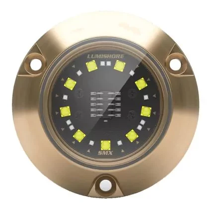 Lumishore ECLIPSE SMX24 Surface Mount Underwater LED Light, Blue Light, 12V DC, 3,100 Fixture Lumens, 90° Beam, Marine Bronze Body
