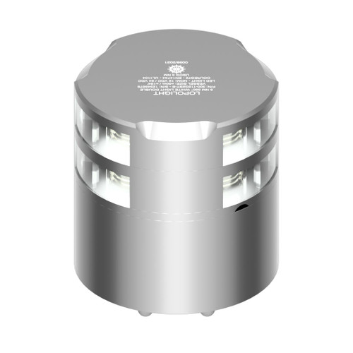 Lopolight Double-Stacked 360° Navigation Light, 3NM, White Light, Silver Anodized, 10-32VDC, IP68