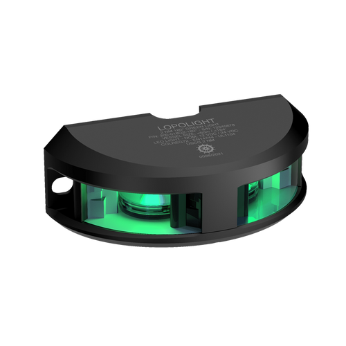 Lopolight 200-018 180 Deg LED Navigation Light, Green Light, 2nm, Vertical Mount, 10-32VDC, IP68, Anodized Aluminum, COLREG72, USCG - Apollo Lighting