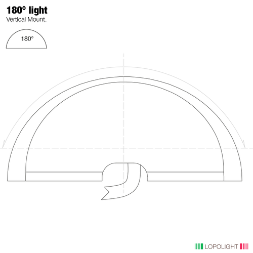 Lopolight Series 200-024 180 Deg White LED Navigation Light, 2NM, Vertical Mount, For Vessels Under 50m, 10-32VDC, IP68, COLREG72, USCG