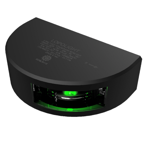 Lopolight Starboard Sidelight, 3 NM, 112.5°, Vertical Mount, 10-32V DC, IP68, COLREG72, USCG - Apollo Lighting