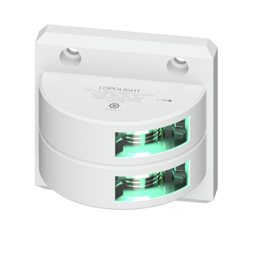 Lopolight Starboard Sidelight, 3 NM, 112.5°, Vertical Mount, 10-32V DC, IP68, COLREG72, USCG - Apollo Lighting